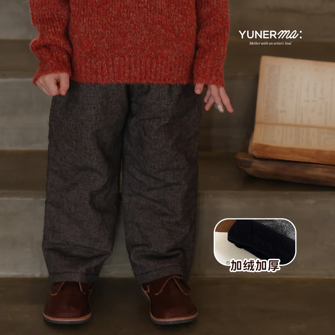 宝宝幼儿园2024秋冬新款百搭奶奶裤允儿妈女童加绒休闲裤儿童棉裤