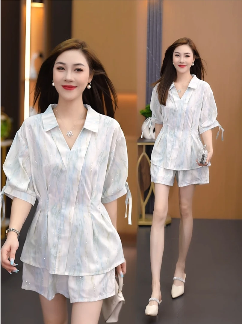 【阿芝专属】时尚衬衫套装女2025夏季新款时髦短裤炸街两件套70511