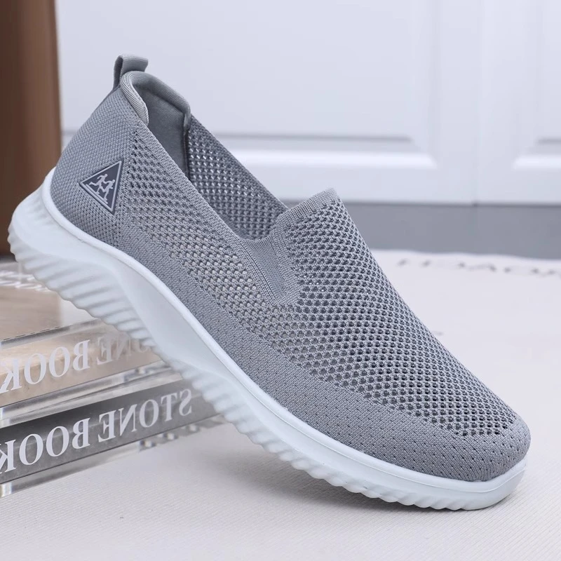 夏款老北京布鞋男网鞋一脚蹬透气薄款中老年人爸爸休闲舒适健步鞋