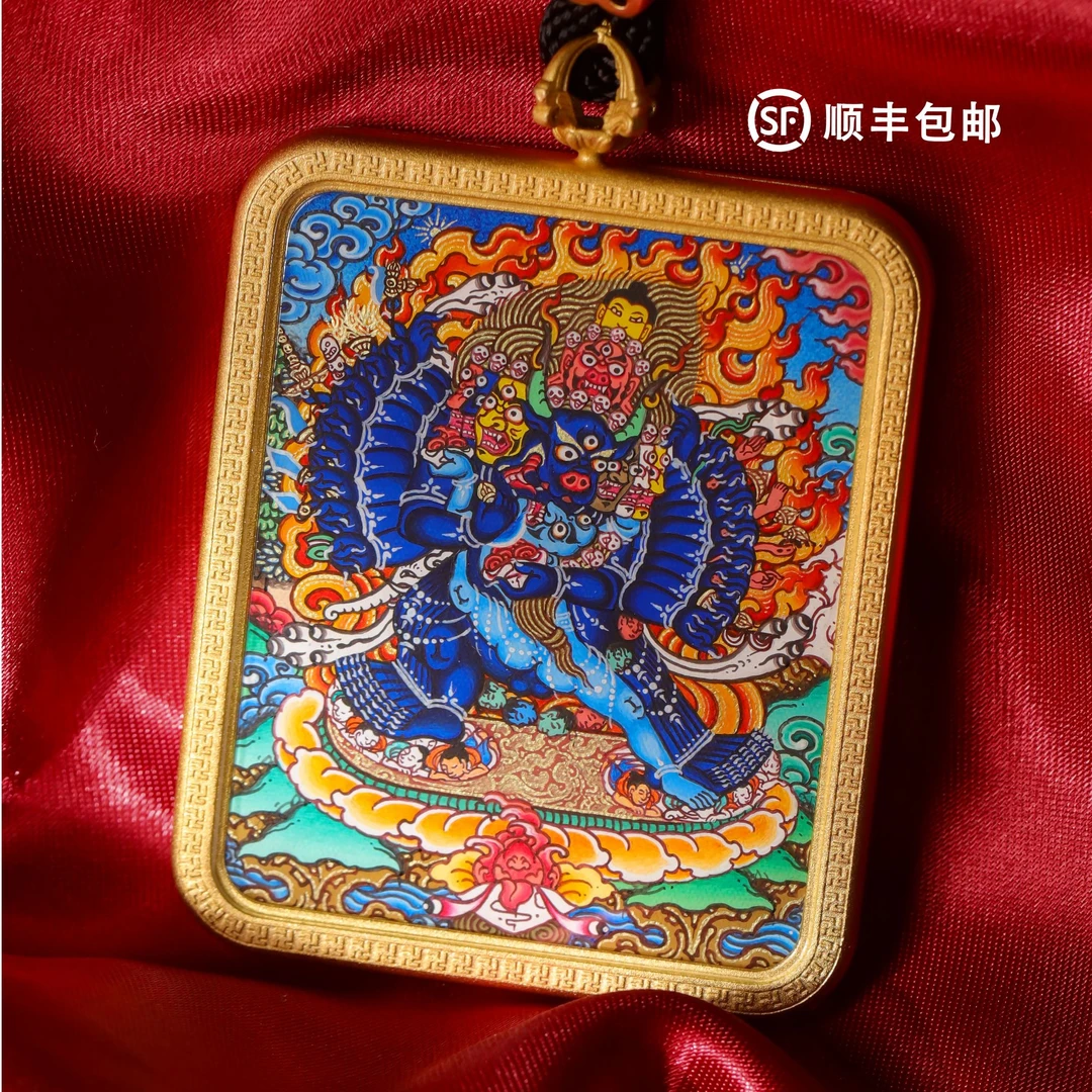 【热贡系列】精品手绘方型唐卡吊坠小唐卡微唐扎卡西藏