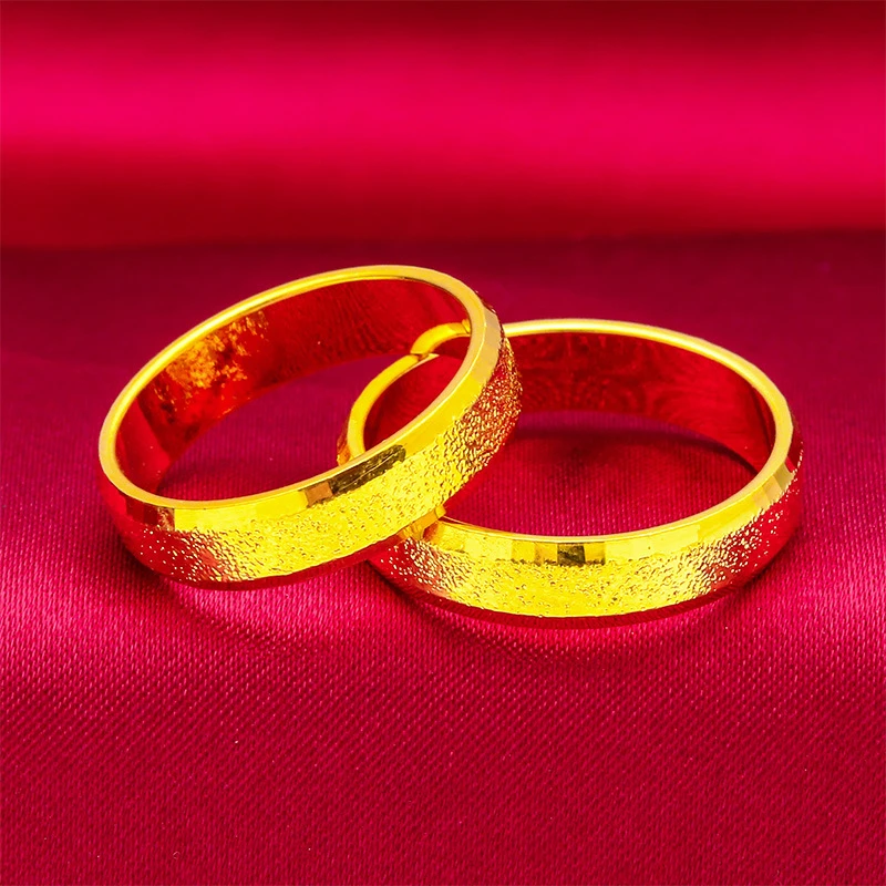 不掉色情侣磨砂戒指情侣款闭口戒指批发首饰磨砂