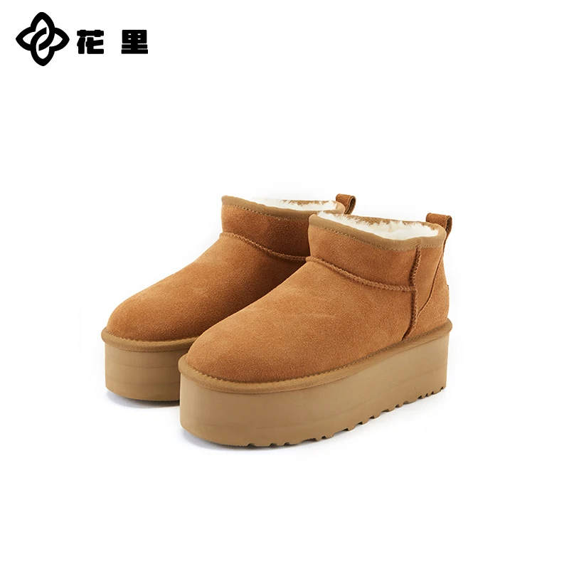 4.5cm顶ding版冬季新款舒适加毛加厚雪地靴子保暖皮毛一体女鞋