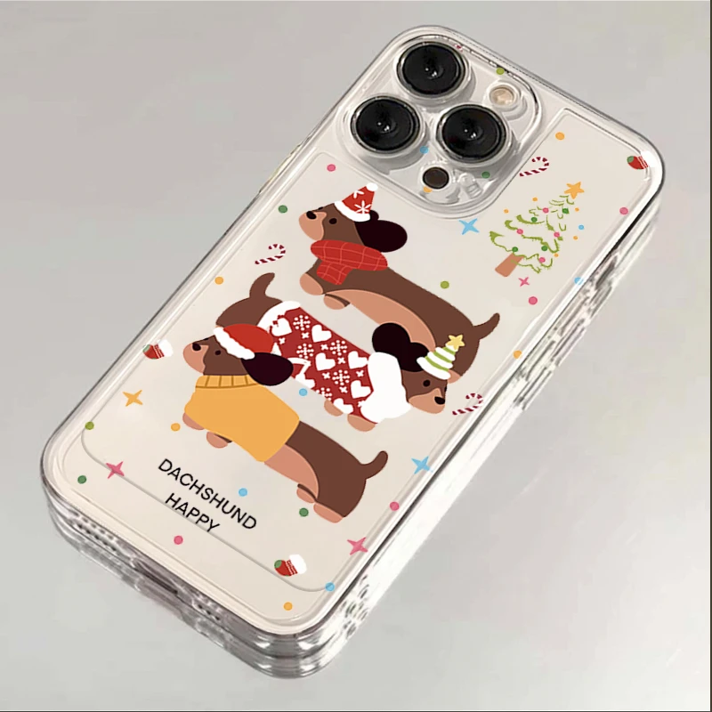 圣诞小狗iphone15苹果手机壳14promax硅胶13pro透明12高级11全包X