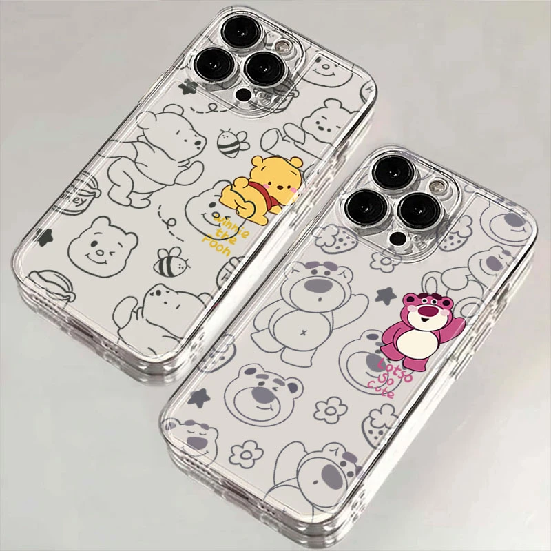 维尼熊草莓熊适用iPhone15/14/13苹果小米vivo华为oppo手机壳全包