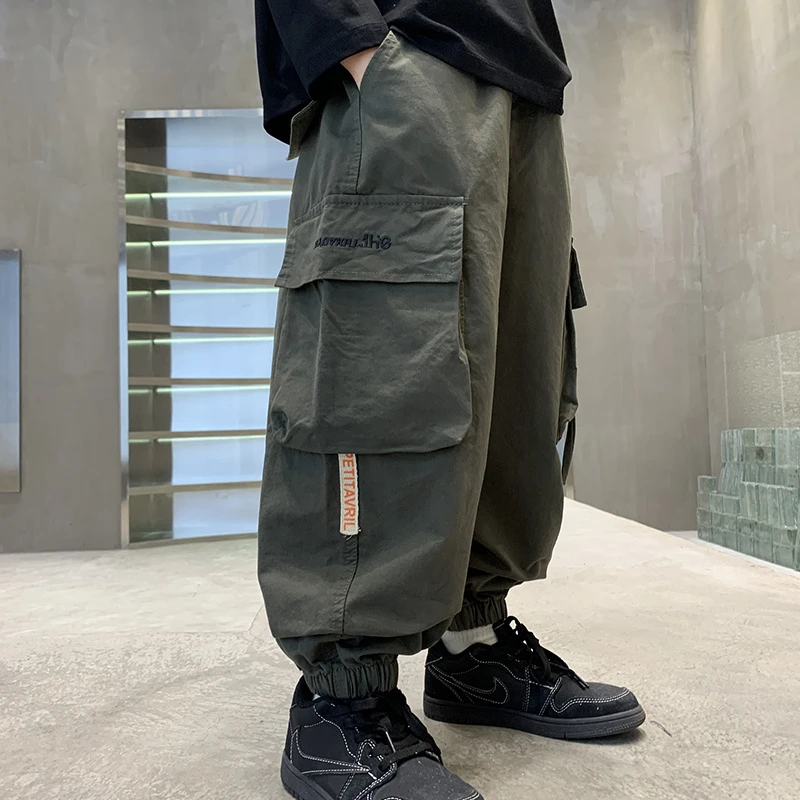 儿童裤子童装春秋休闲裤工装裤宽松中大童洋气秋季秋款男童裤新款