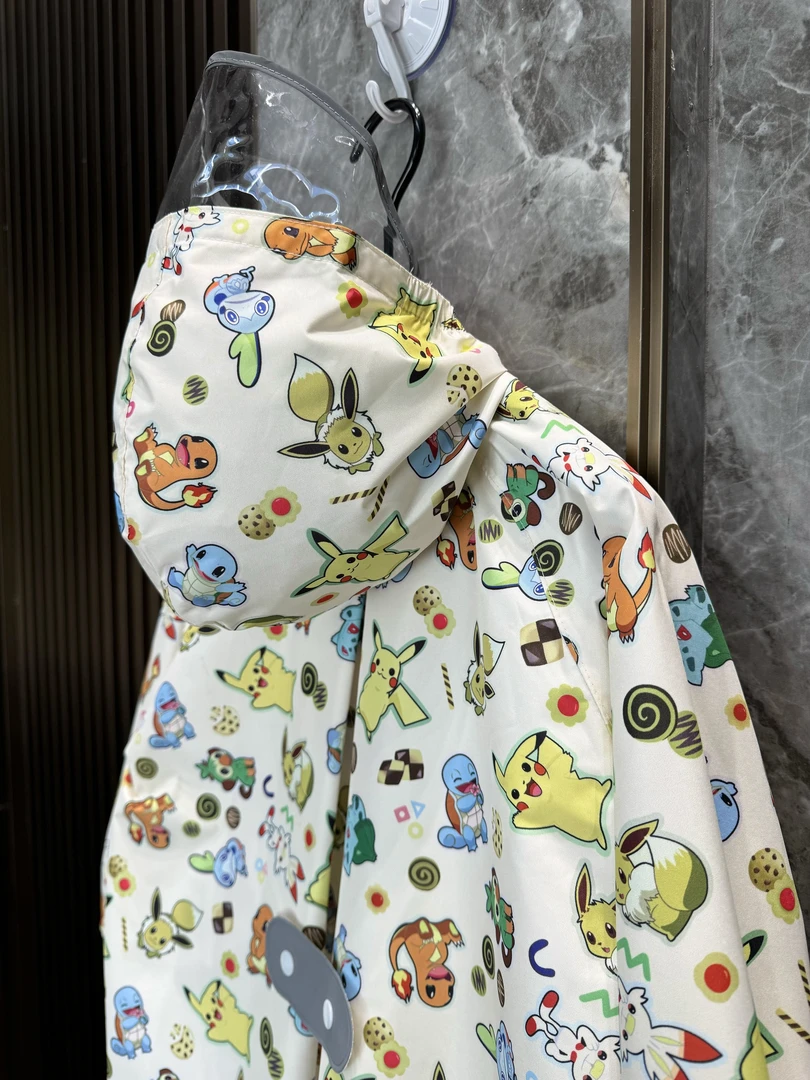 2025夏季印花轻薄速干小学生儿童雨衣男女童幼儿园雨披书包位帽檐