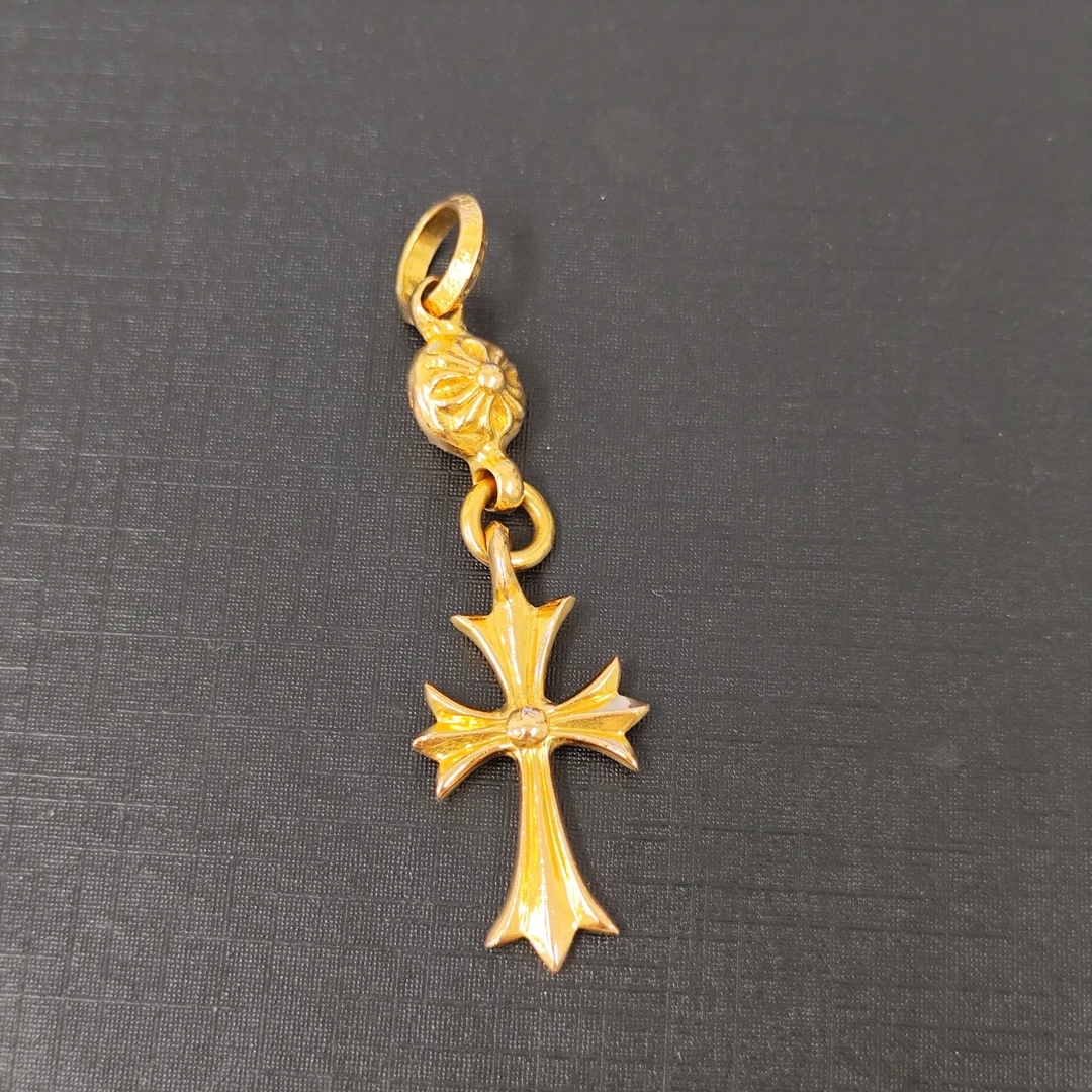 CHROME HEARTS 全金单球十字架 项链吊坠