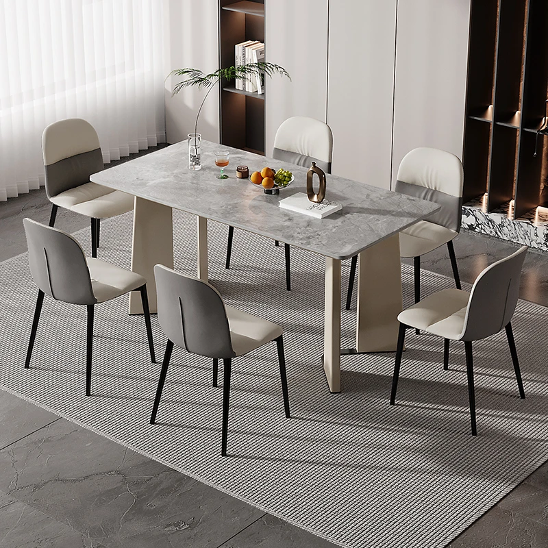 顾家家居KUKAHOME轻奢大理石餐桌碳素钢腿餐桌客厅吃饭大桌PT7126