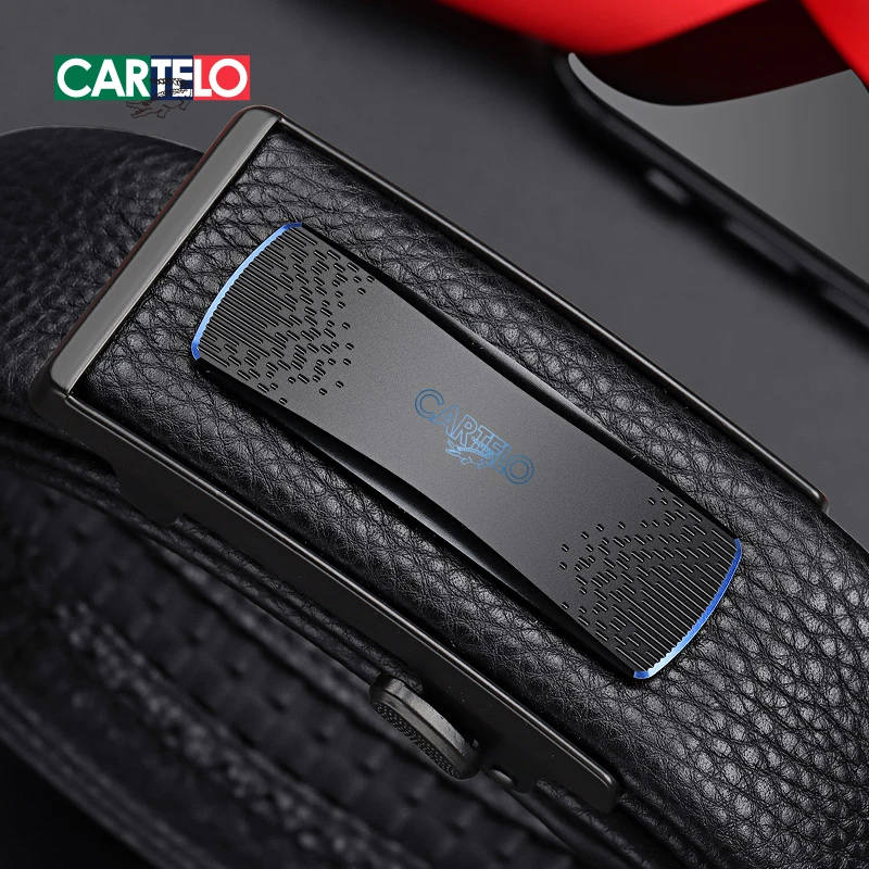 CARTELO/卡帝乐鳄鱼皮带男真皮新款内穿自动扣时尚百搭商务腰带男