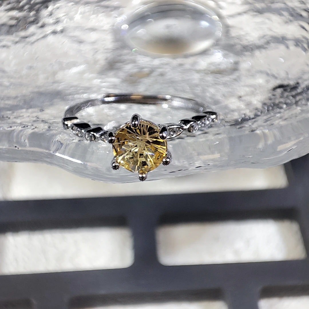 0513-SSYXCP1 黄水晶戒指