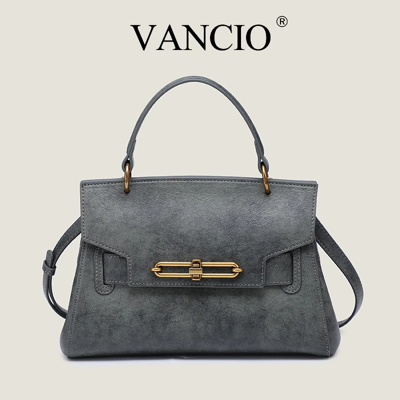 VANCIO重工气质百搭手提包单肩斜挎包轻奢时尚女士手拎包VC2391