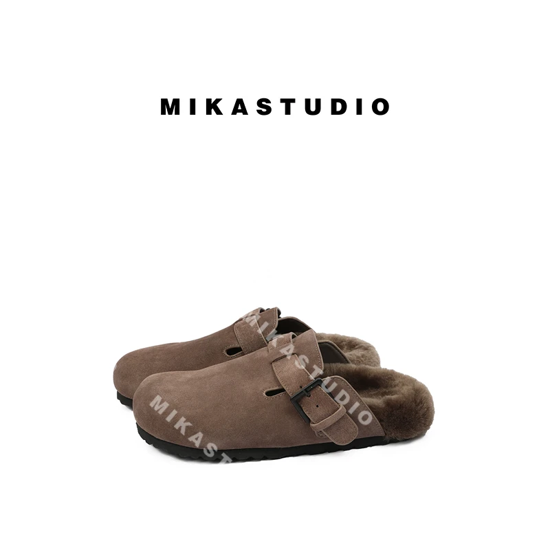 MIKASTUDIO/棕色毛毛拖DDTX