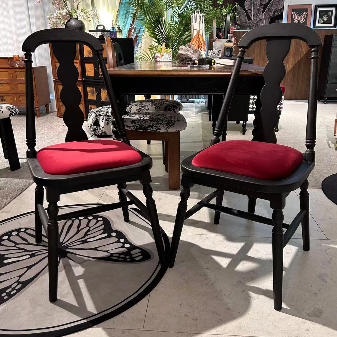 【罗马餐椅】中古客厅家用餐椅妆凳卧室椅 【长45宽45高95 坐深40】