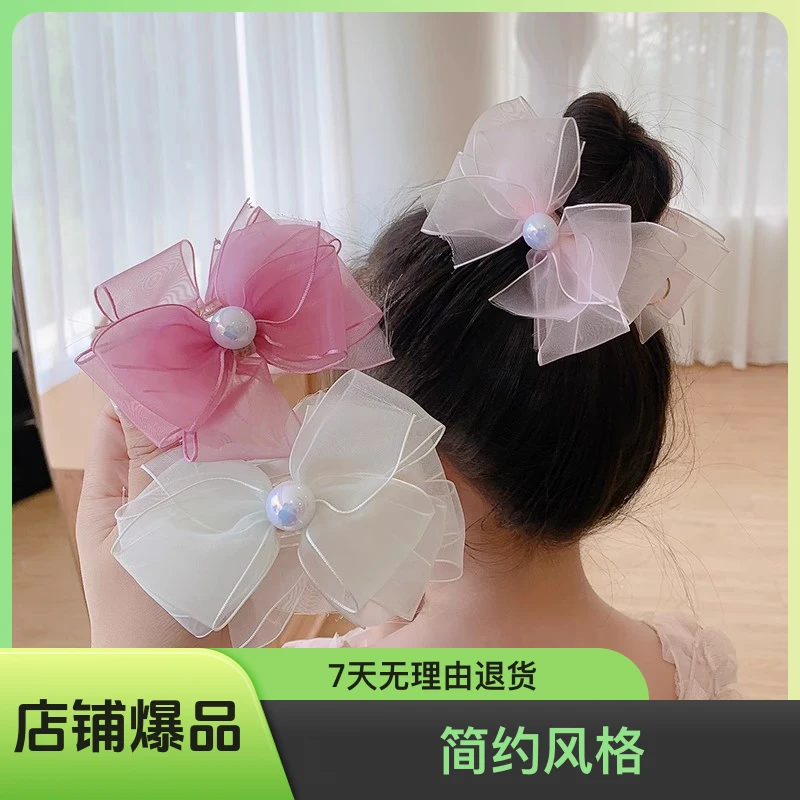 儿童蝴蝶结丸子头抓夹甜蜜公主盘发器宝宝大号头发抓发卡发饰