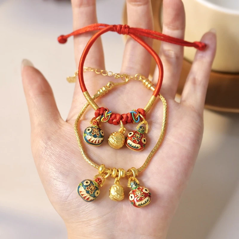 铜合金珐琅手链 吞金兽一家三口手链招财猫 S050