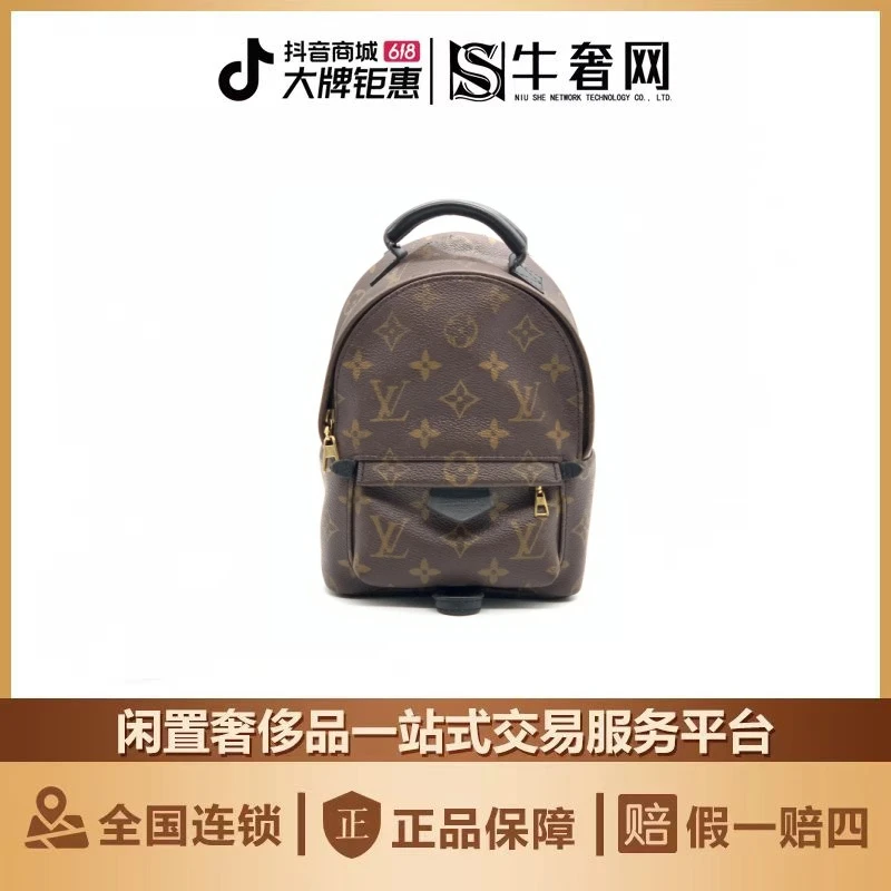 95新 LouisVuitton/路易威登 牛奢网周年庆/LV 老花迷你双肩包/
