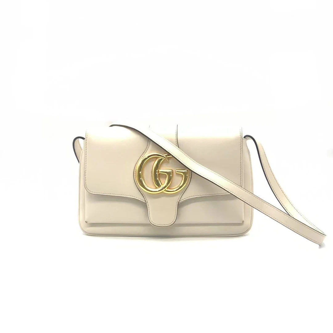 95新 GUCCI/古驰 白金小号arli斜跨包