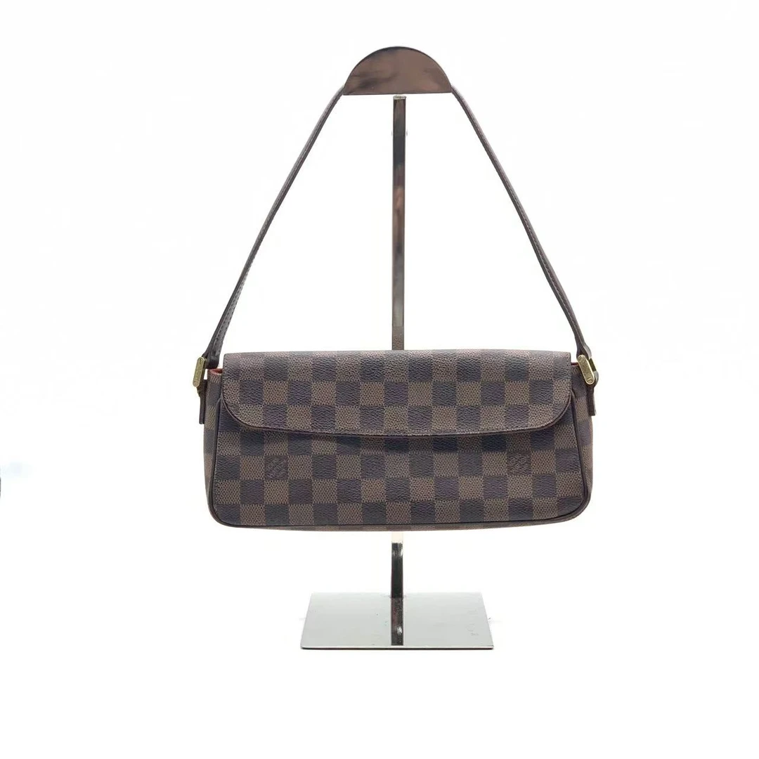 95新 LouisVuitton/路易威登 牛奢网/LV 棕棋盘格腋下包