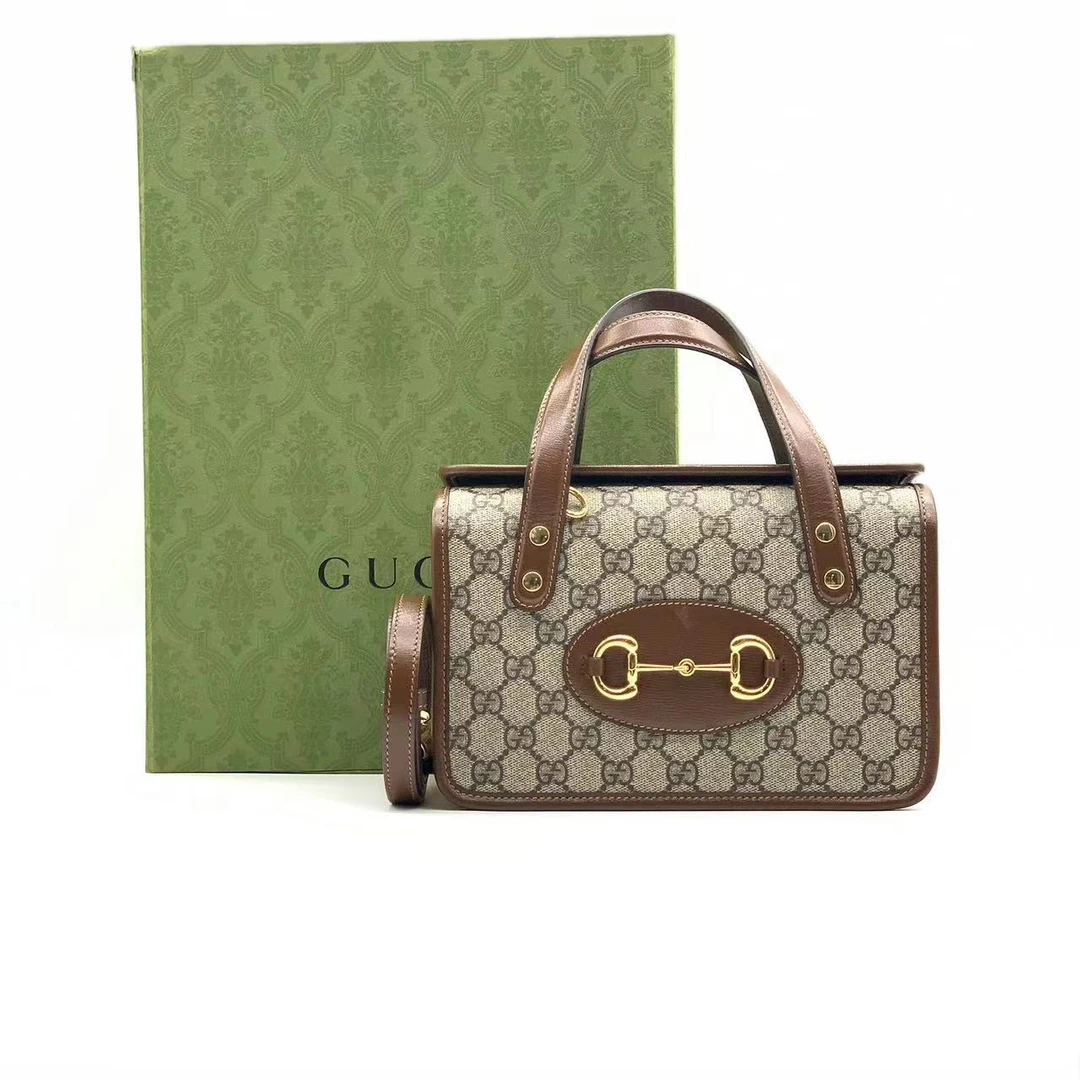 95新 GUCCI/古驰 牛奢网周年庆/古驰 焦糖色1955盒子包/99新