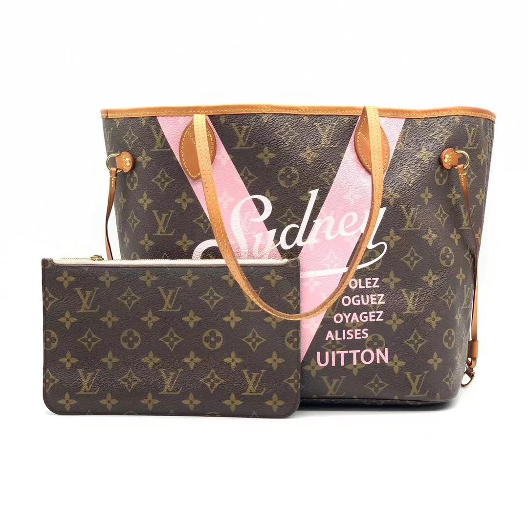 95新 LouisVuitton/路易威登 牛奢网周年庆/LV 涂鸦老花中号nf包/