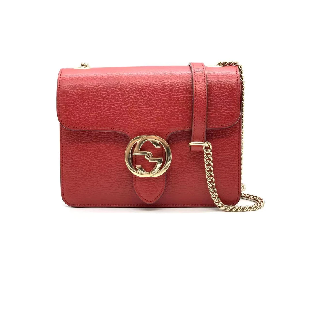 99新 GUCCI/古驰  红色小号风琴包