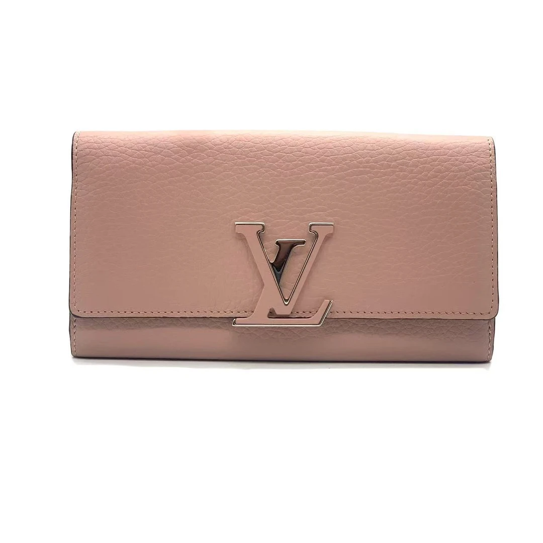 95新 LouisVuitton/路易威登  粉色cap钱包/