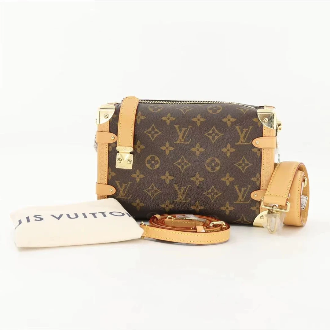 95新 LouisVuitton/路易威登 牛奢网周年庆/LV 老花中号软盒子包/