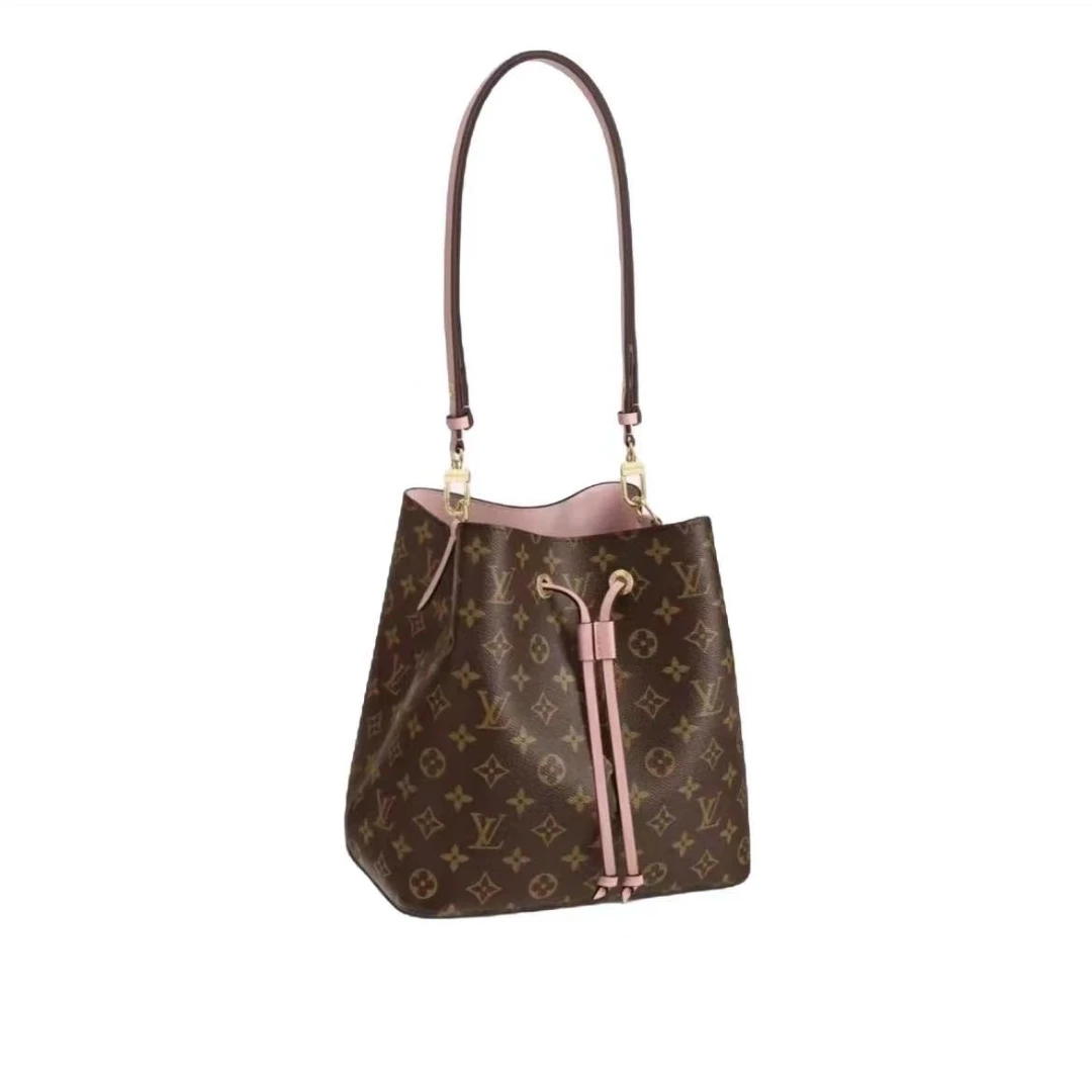 95新 LouisVuitton/路易威登 牛奢网/LV水桶包粉水桶/女士棕色