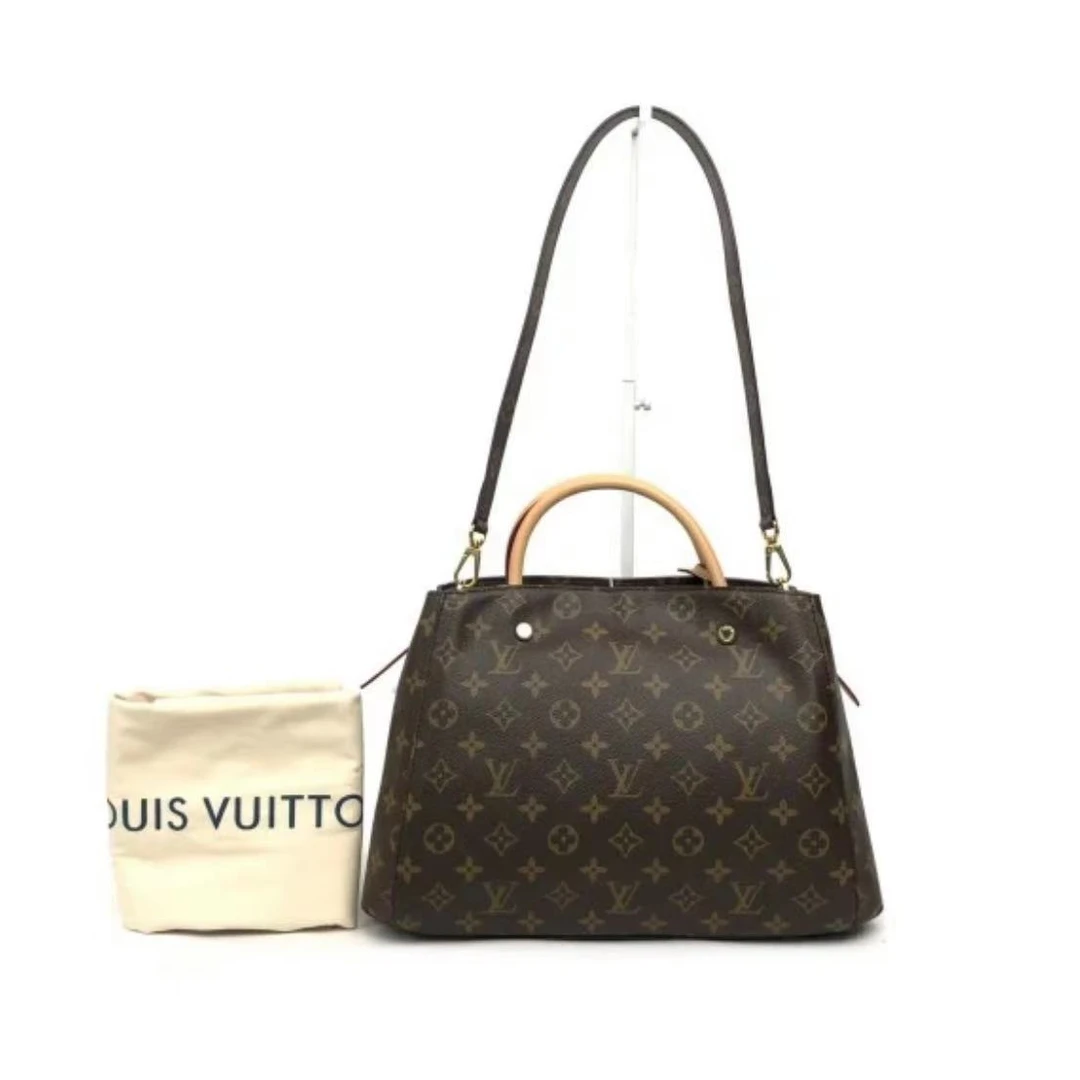 95新 LouisVuitton/路易威登 老花中号蒙田斜跨包/