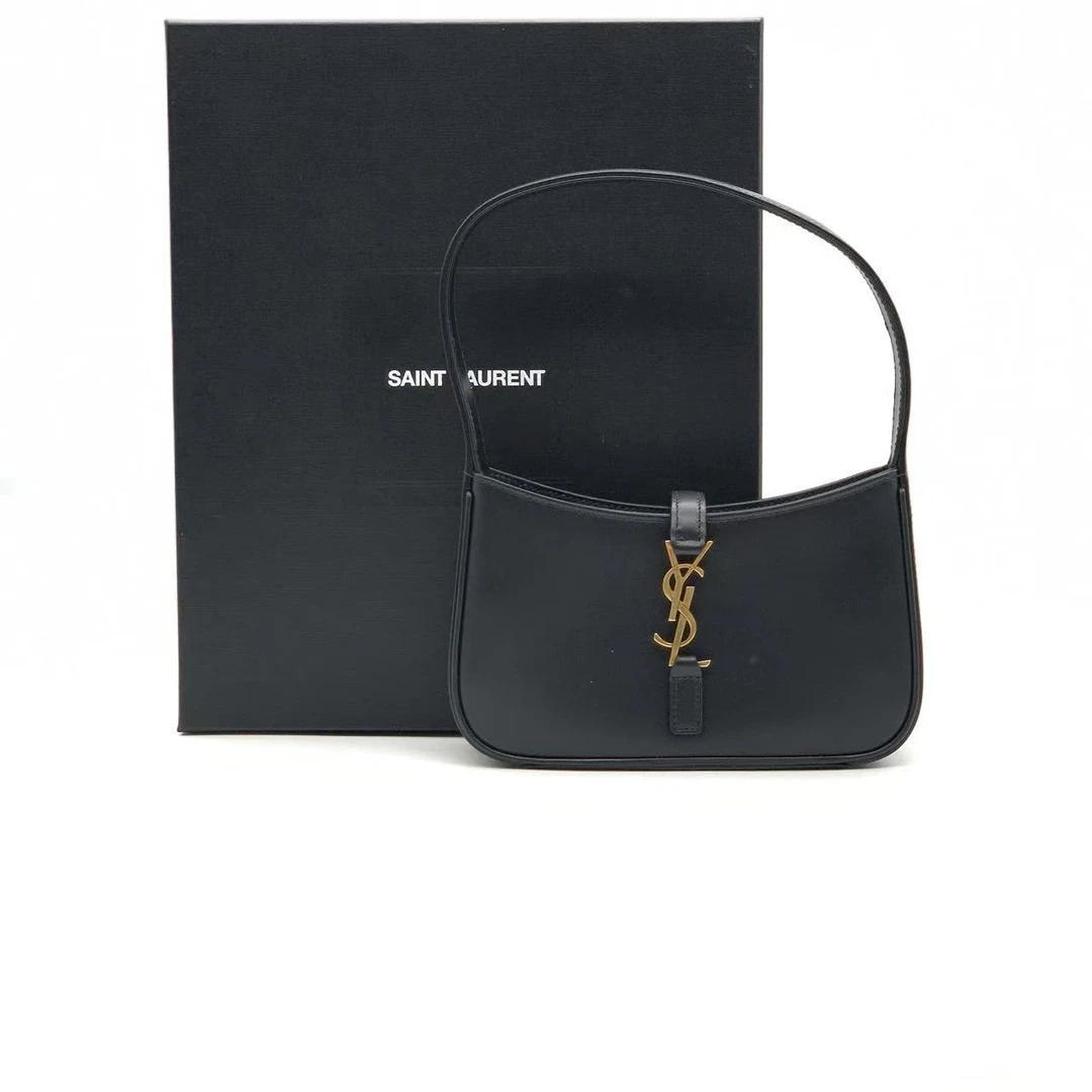 99新 YSL/圣罗兰 牛奢网/圣罗兰 黑金迷你hobo腋下包