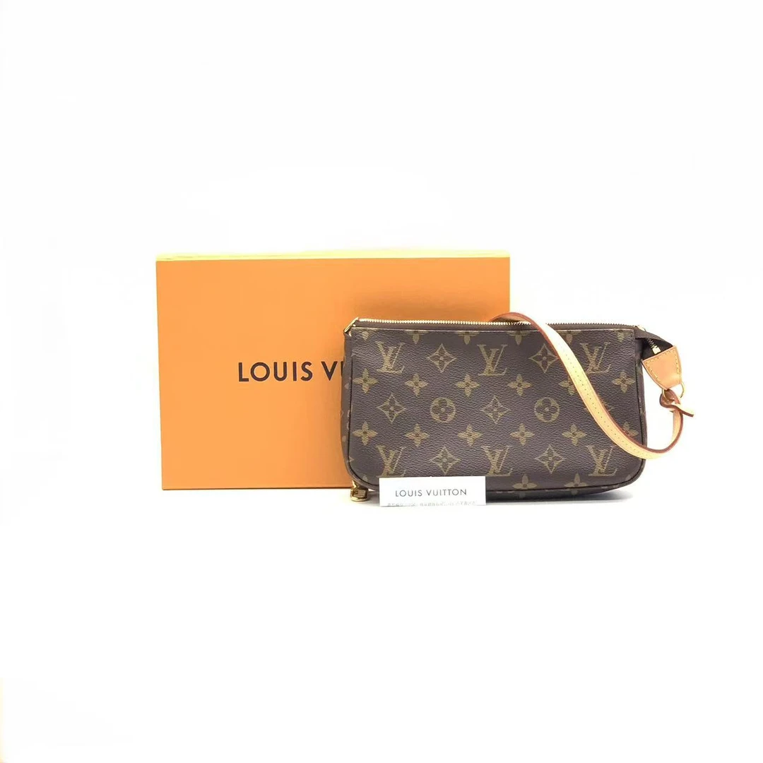 95新 LouisVuitton/路易威登 经典老花大麻将腋下包/