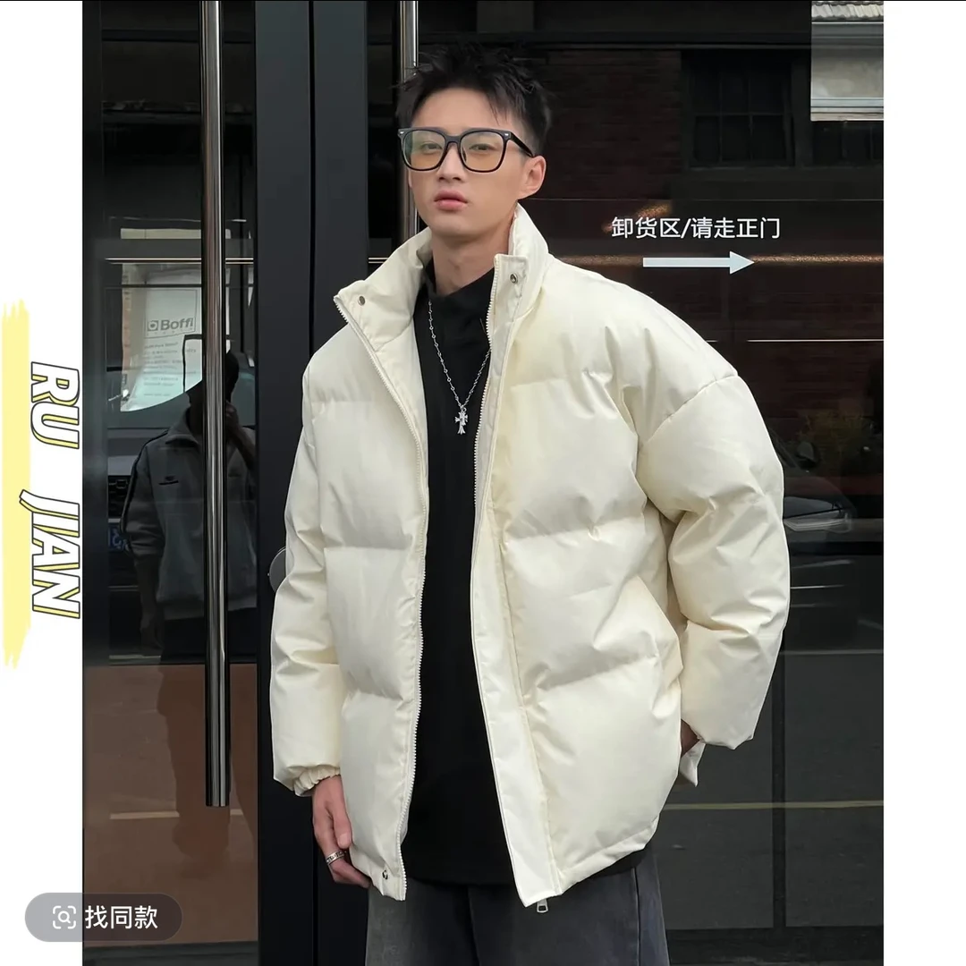 美式新款男棉袄时尚休闲百搭宽松保暖棉衣情侣学院立领棉服潮外套