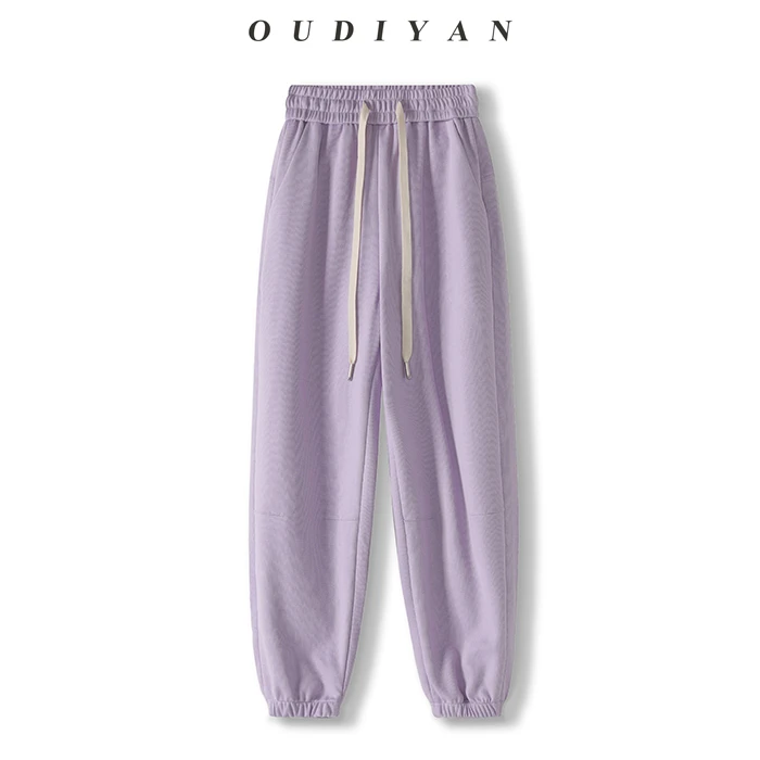 【美莉】小个子高端女装春季高腰休闲百搭抽绳运动长裤卫裤