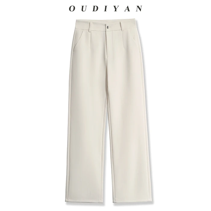 OUDIYAN | 小个子高端女装秋新款高腰显瘦百搭窄版阔腿裤长裤西裤