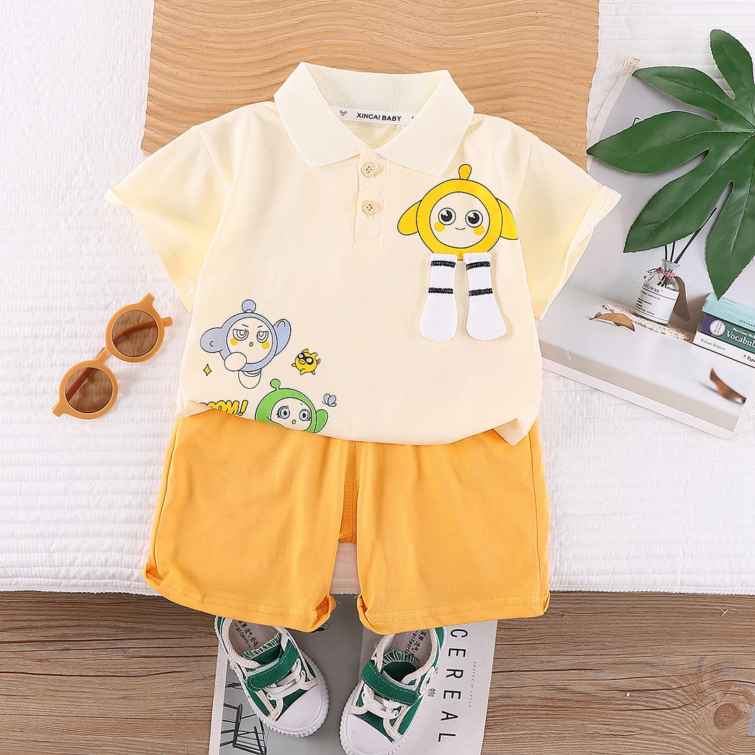 2024新款男童夏装套装帅气宝宝短袖两件套女童短袖夏季儿童衣服潮