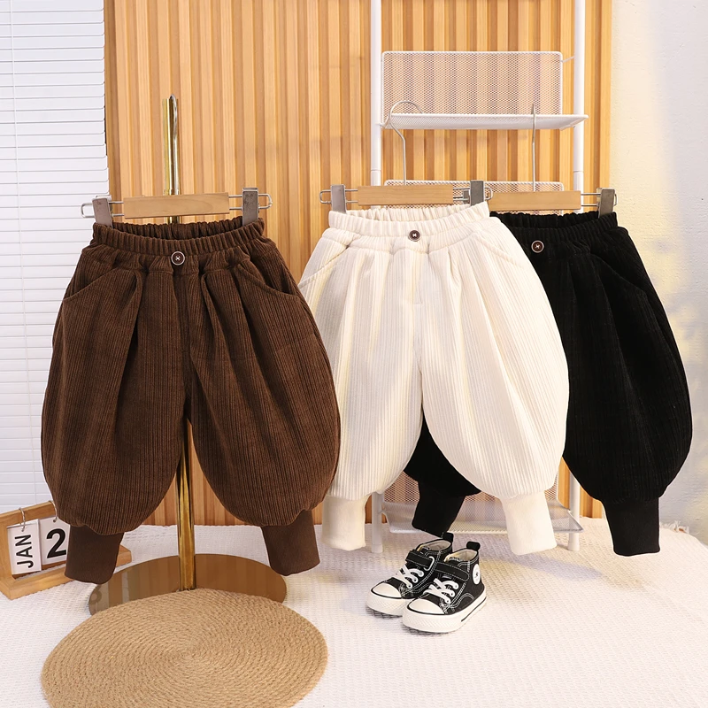 儿童宝宝加厚卫裤潮男童加绒长裤子冬装秋冬款加绒裤休闲裤