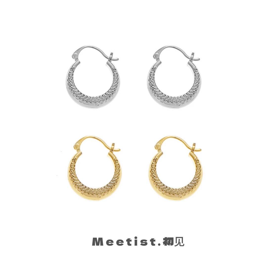 铜合金耳饰 Meetist2024新款U型耳扣跨境欧美耳环时尚高级感