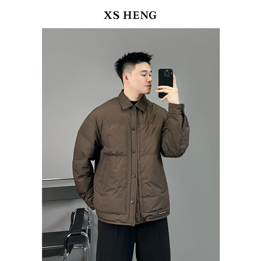 【折扣】冬季保暖白鸭绒轻便慵懒风防风抗寒翻领羽绒服外套#6628