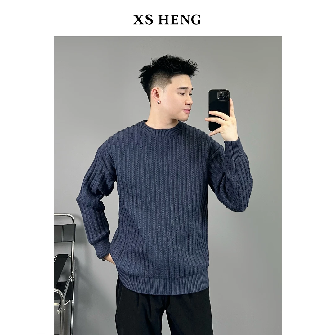 【折扣】秋冬肌理质感气质轻熟情侣短款纯色保暖舒适长袖毛衣#M808