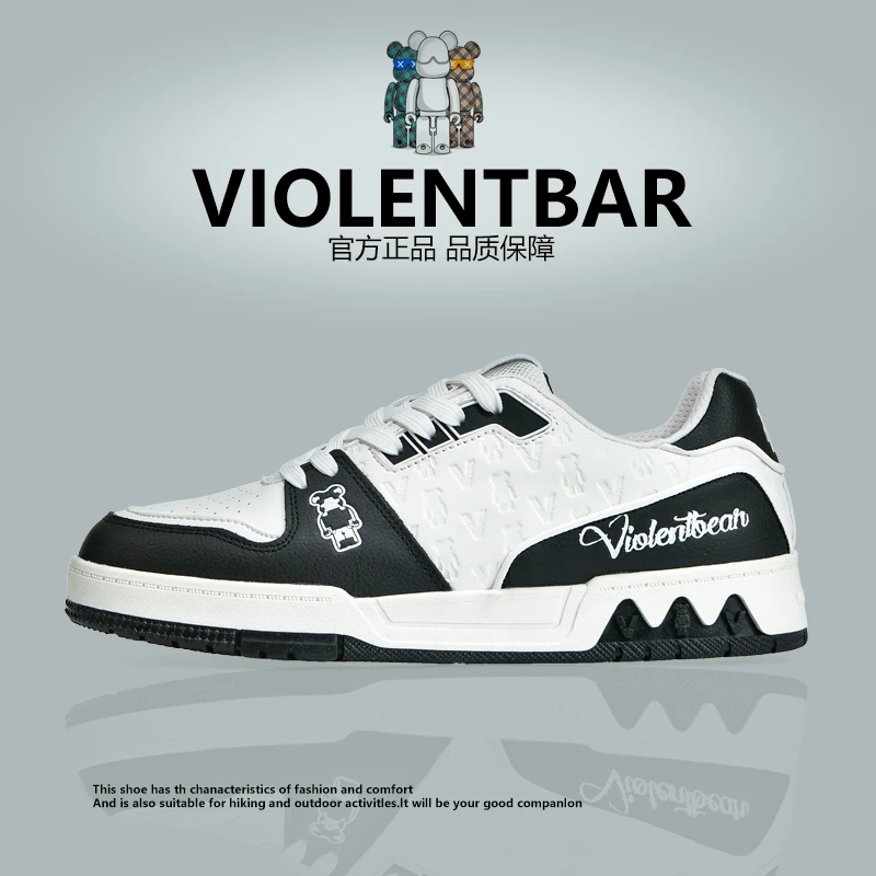 Violentbear/暴力熊男鞋轻奢时尚女鞋荧光潮流百搭休闲板鞋8889
