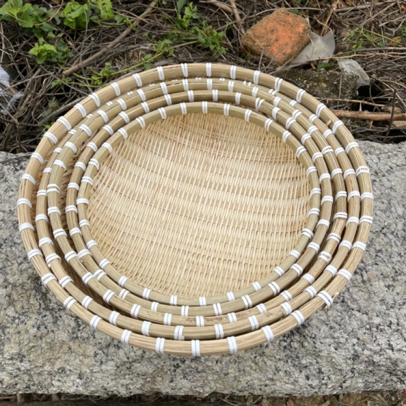 LZ016(邱师傅)竹编馒头筐手工五件套