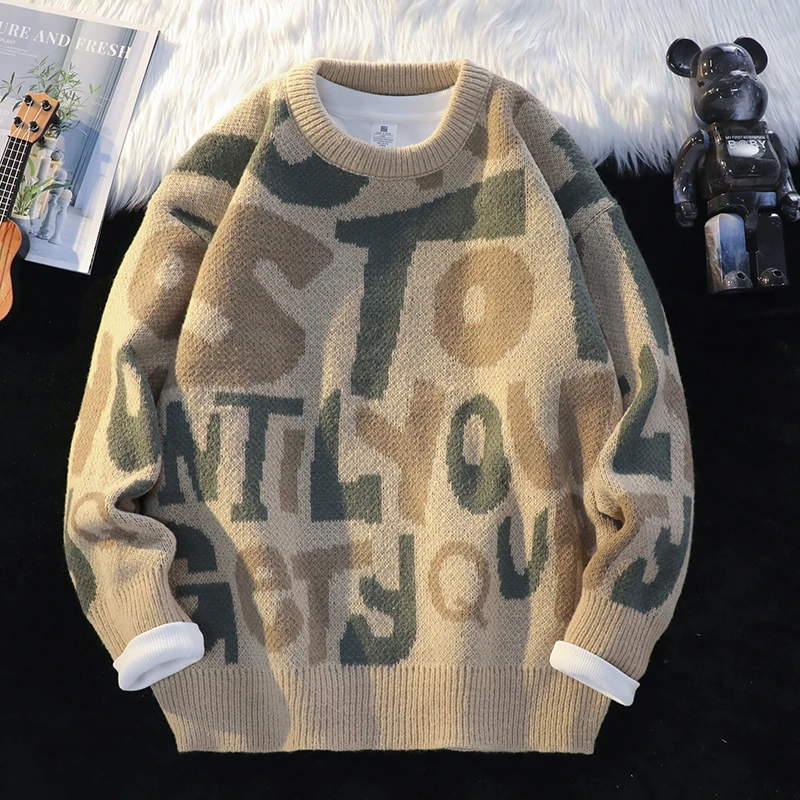 新款毛衣男款宽松高级感个性百搭加厚针织衫打底爆款保暖男士痞帅