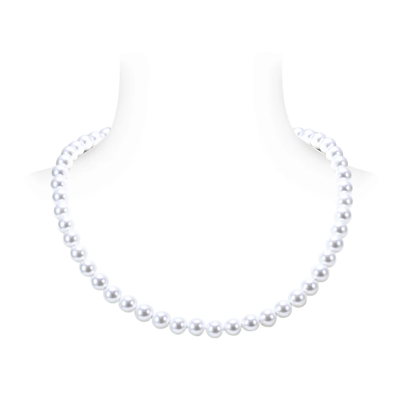 合金仿珍珠项链 气质满串正圆珠珠女优雅复古颈链