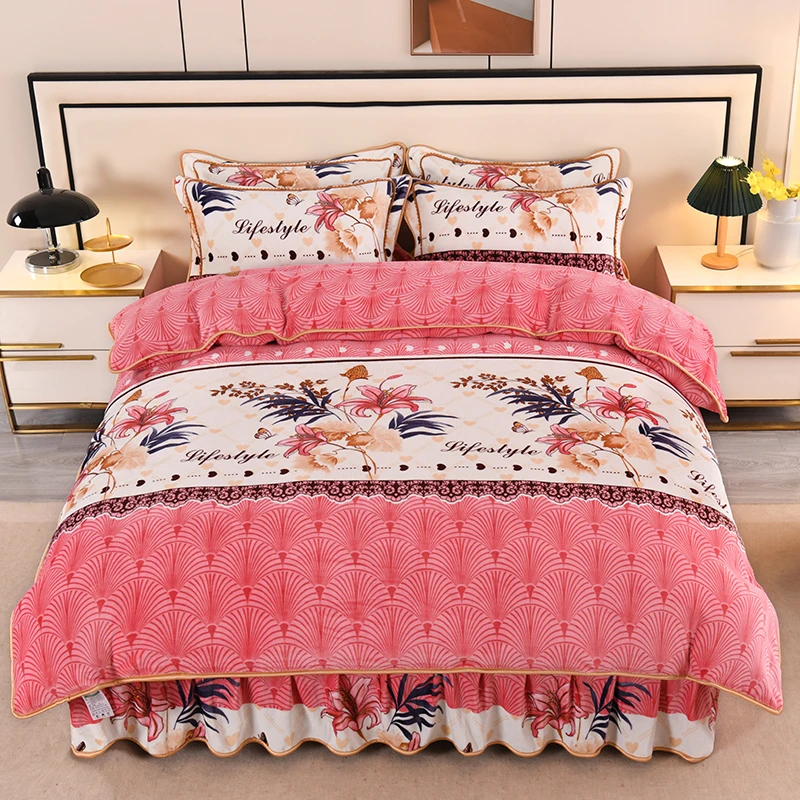 新款加厚保暖牛奶绒四件套  可机洗不掉色