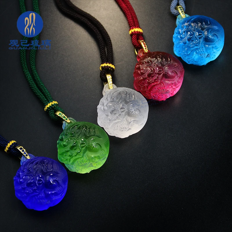 琉璃貔貅吊坠神兽挂件男女士通用佩戴招财保平安项链送礼项链饰品