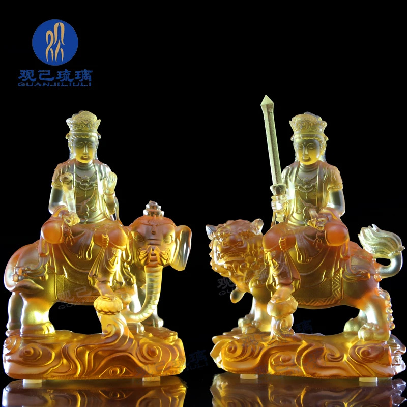 琉璃文殊菩萨普贤菩萨地藏王菩萨观音菩萨佛像家居工艺品摆件