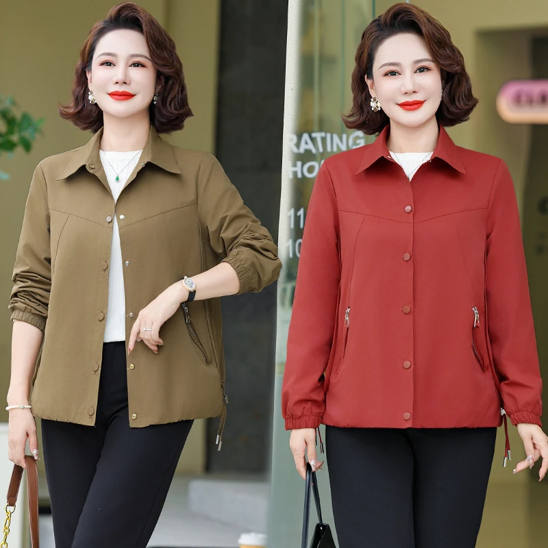 网红爆款高档春秋新款长袖衬衫女时尚减龄宽松显瘦纯色上衣薄外套
