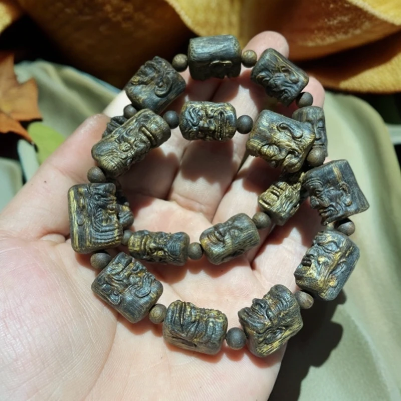 沉香奇楠沉香乌身圆叶白棋罗汉头单圈99沉花香蜜香多样性发一个