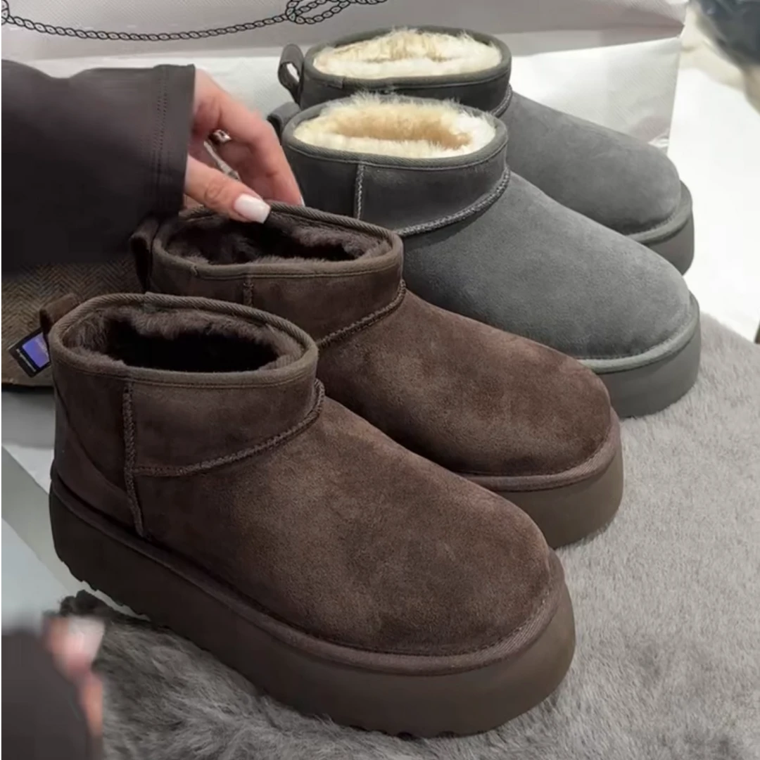诗歌兰女鞋新款秋冬雪地靴时尚休闲百搭加厚保暖经典棉鞋2533-90