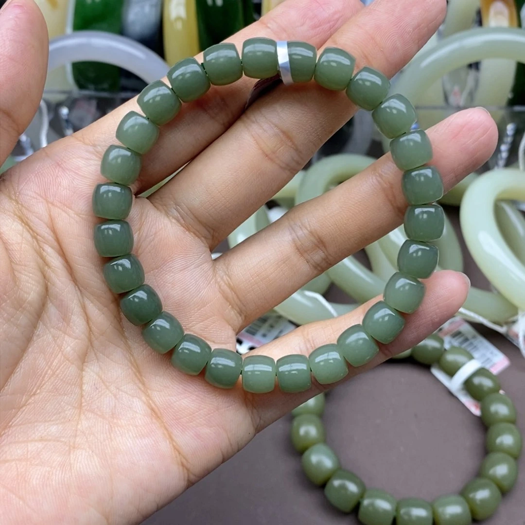 和田玉手串未镶嵌沫**✨卡8